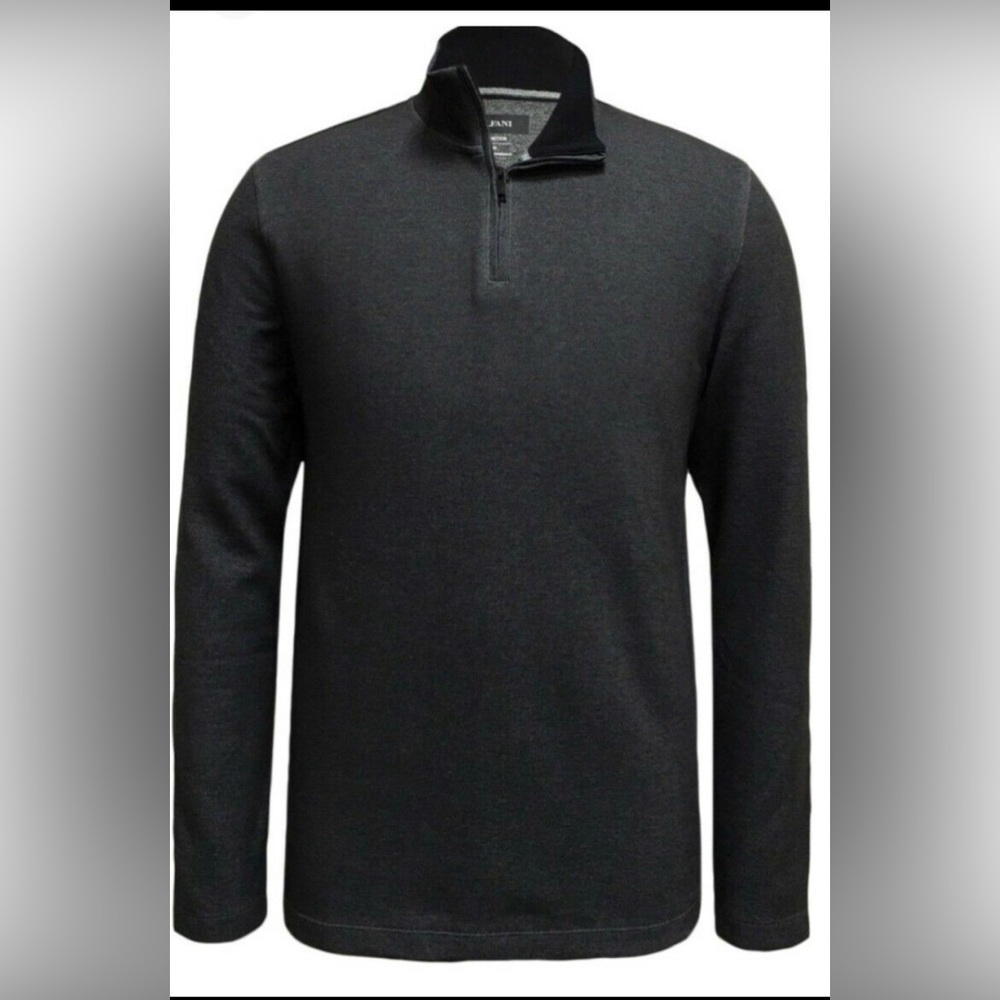 Alfani Men’s Sweater Gray Size M Pullover Stretch Quarter-Zip